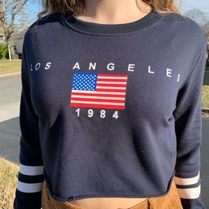 Navy blue LA crop top